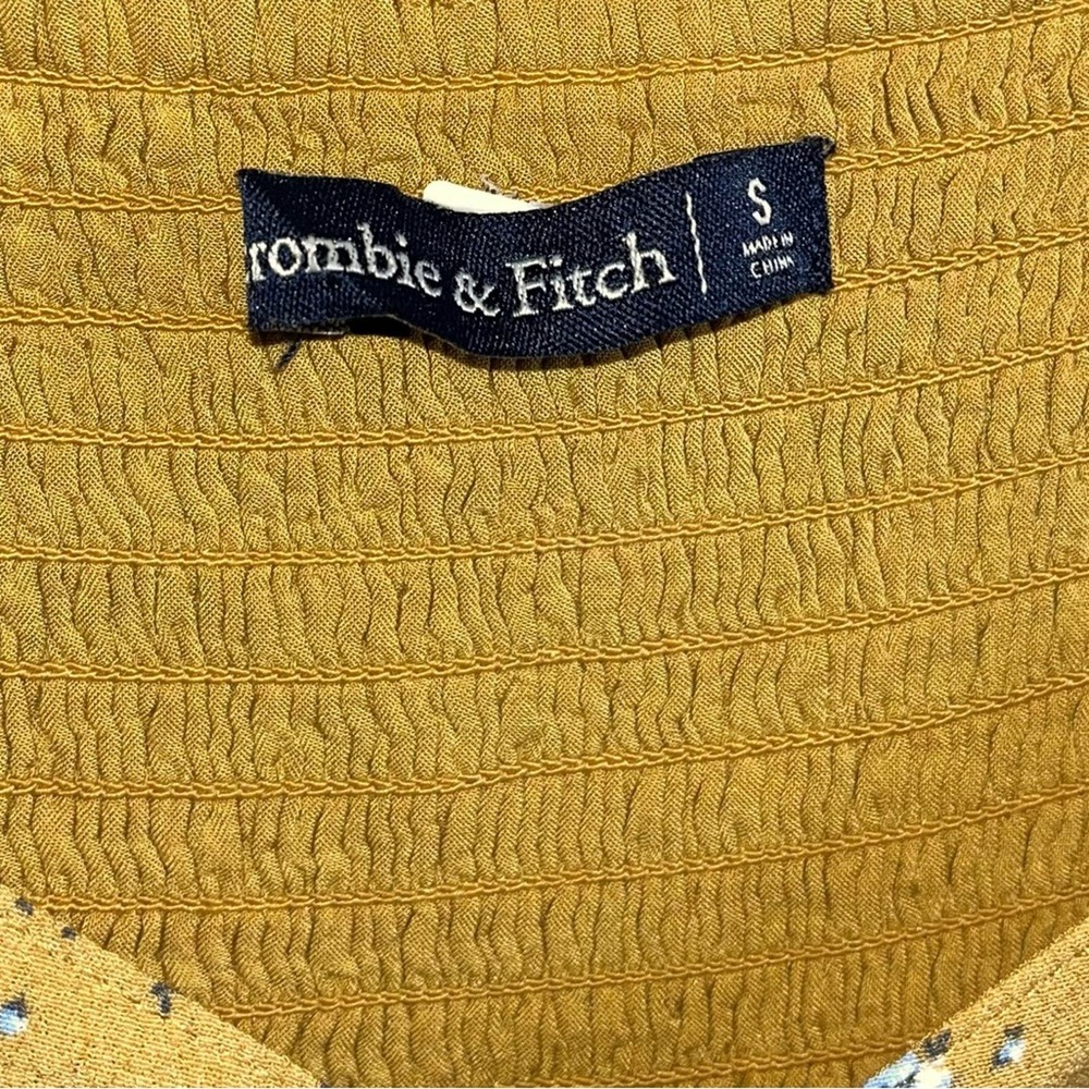 Abercrombie And Fitch Womens Yellow Floral Tie Back Dress Size Small Ditsy Flowy - Picture 4 of 13